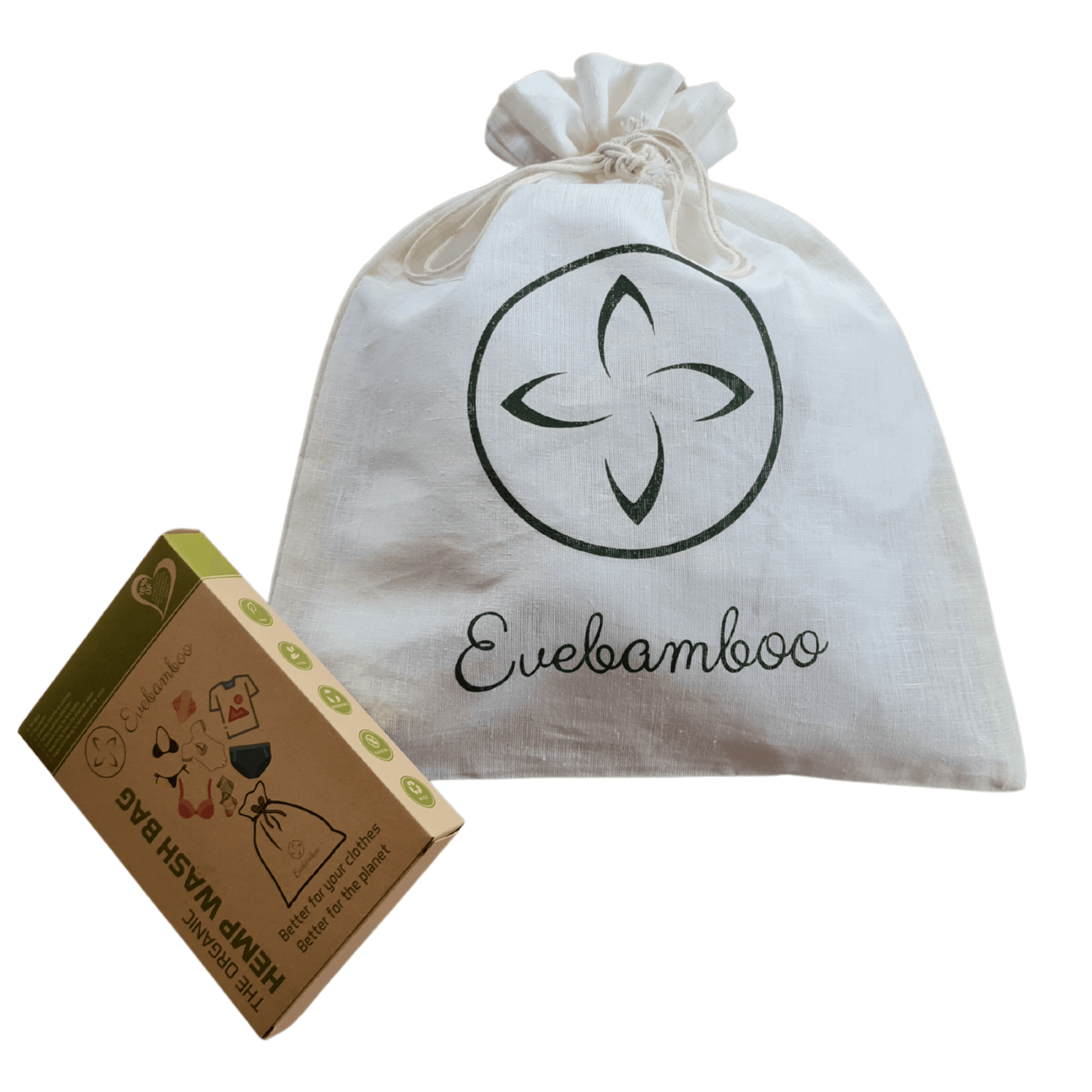 Organic Hemp laundry filter bag with drawstring closure, size medium.