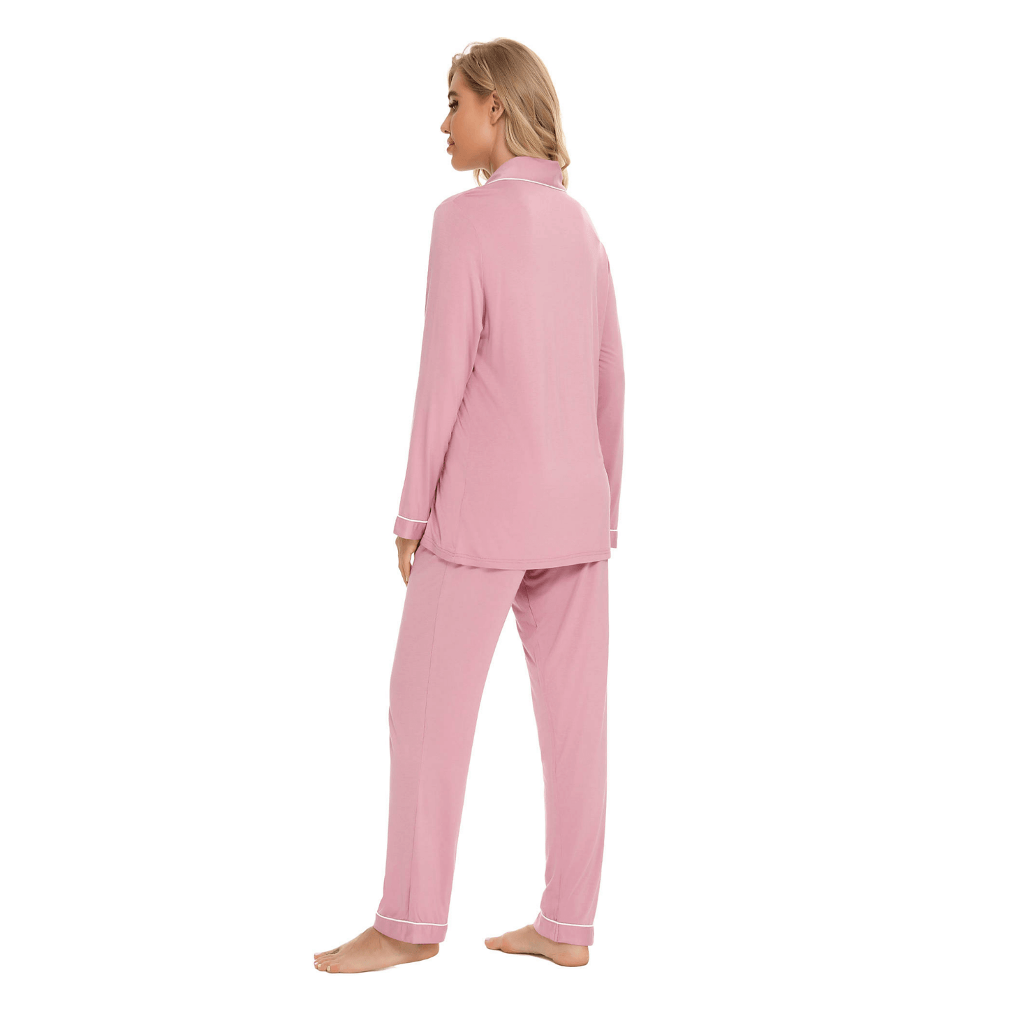 Soft and breathable bamboo pyjama sets in dusky pink